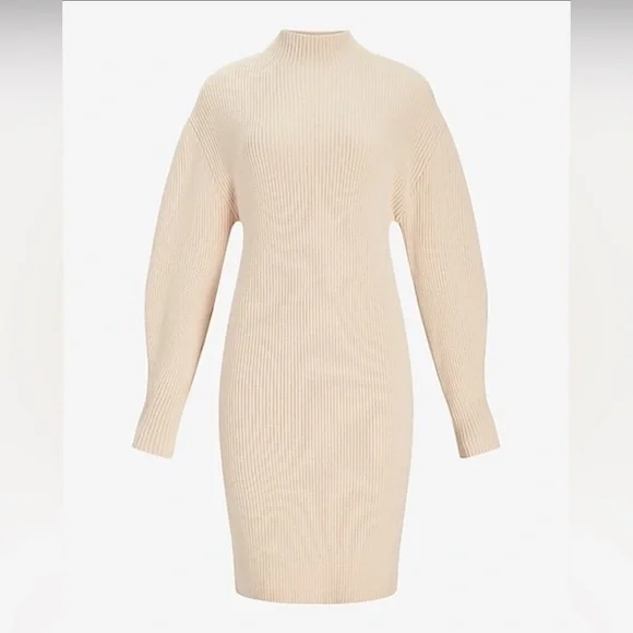 Express | Dresses | Express Ribbed Mock Neck Sculpted Long Sleeve Sweater  Dress Nwt | Poshmark